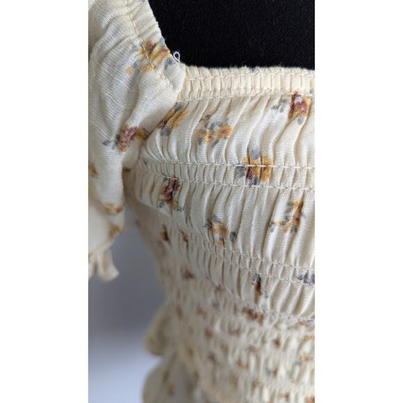 Trixxi Top SzM(See meas) Rayon/Poly Gauze floral  Baby doll milkmaid NWT - Picture 5 of 10